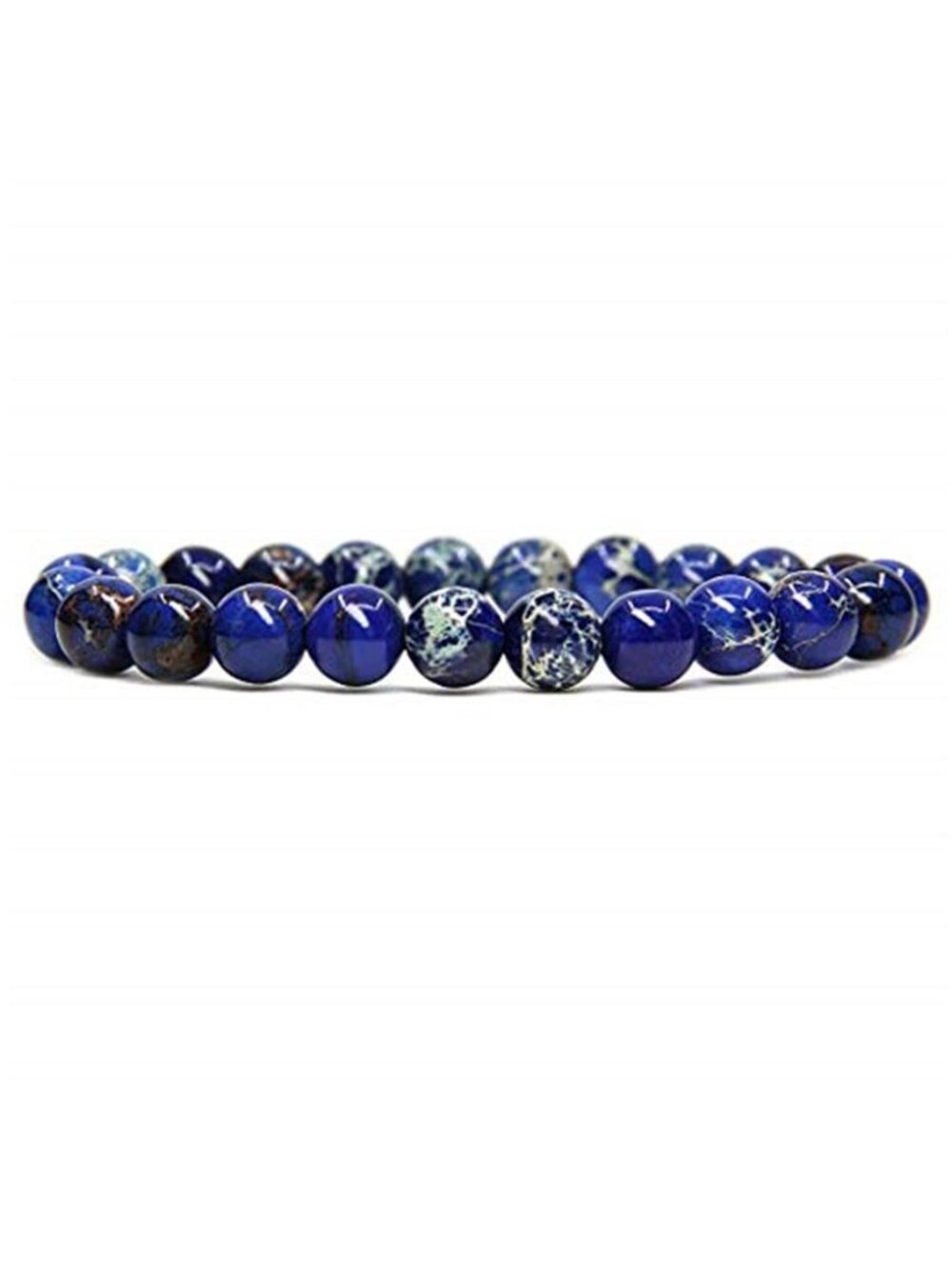 Blue Jasper Beaded Bracelet Stretch Crystal Gemstone Bracelet Unisex